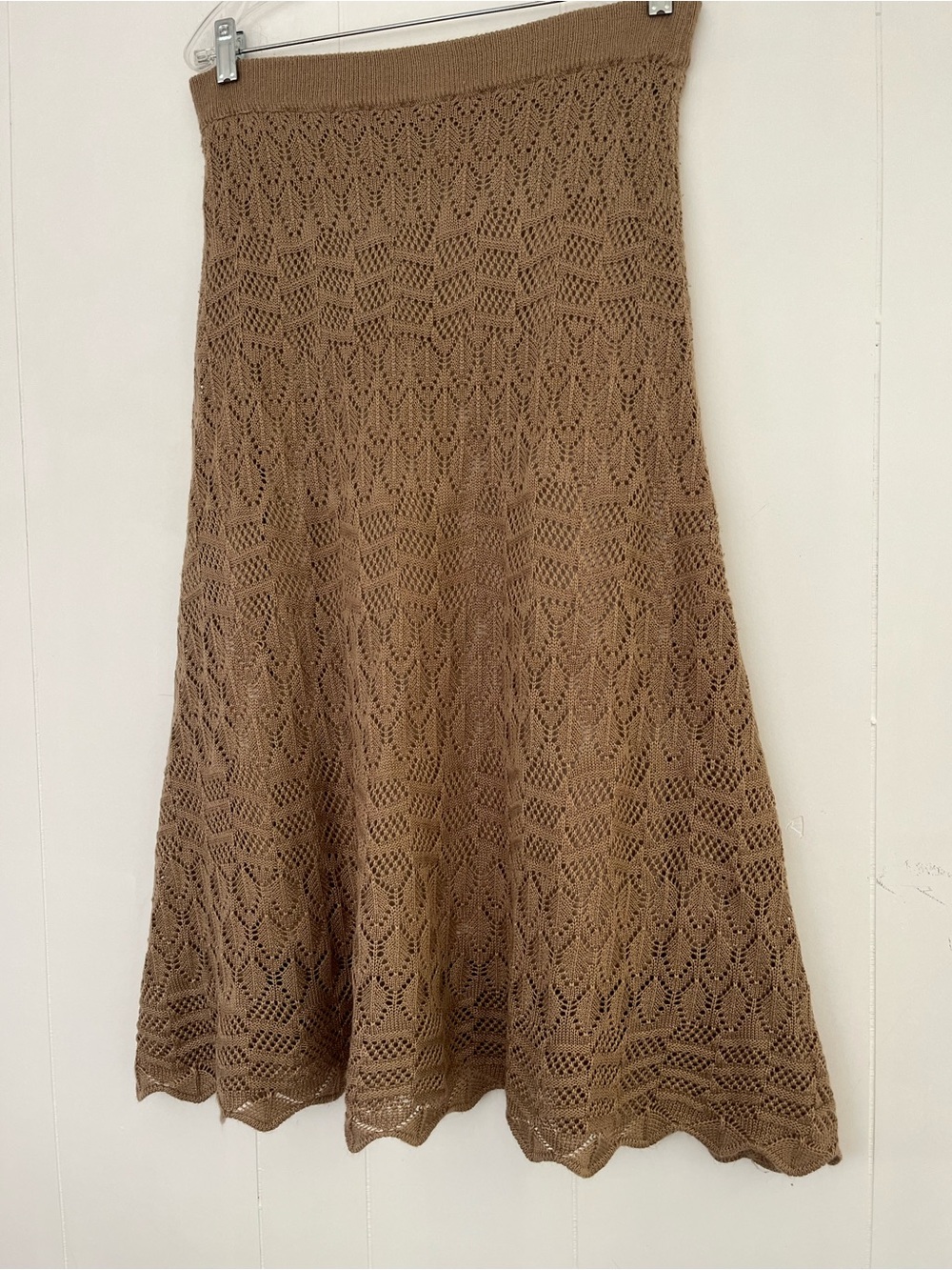 Lapis Crochet Maxi Lined Skirt Coffee Brown Size Large - Picture 5 of 13